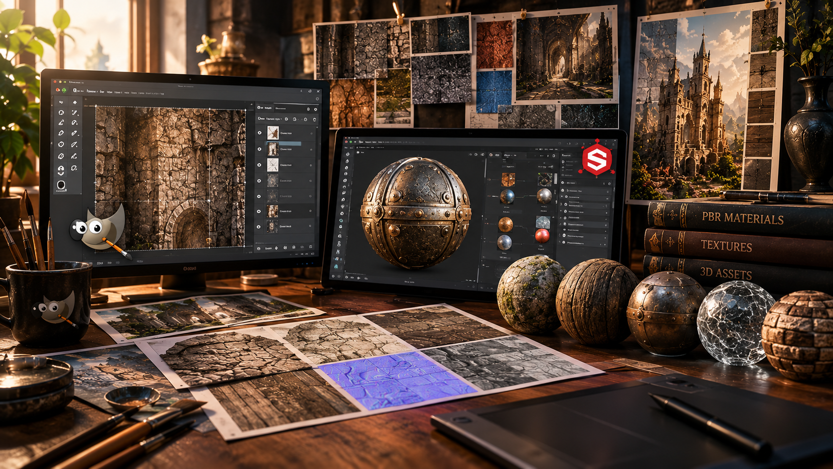 Texturkunstwerkstatt mit GIMP und Substance